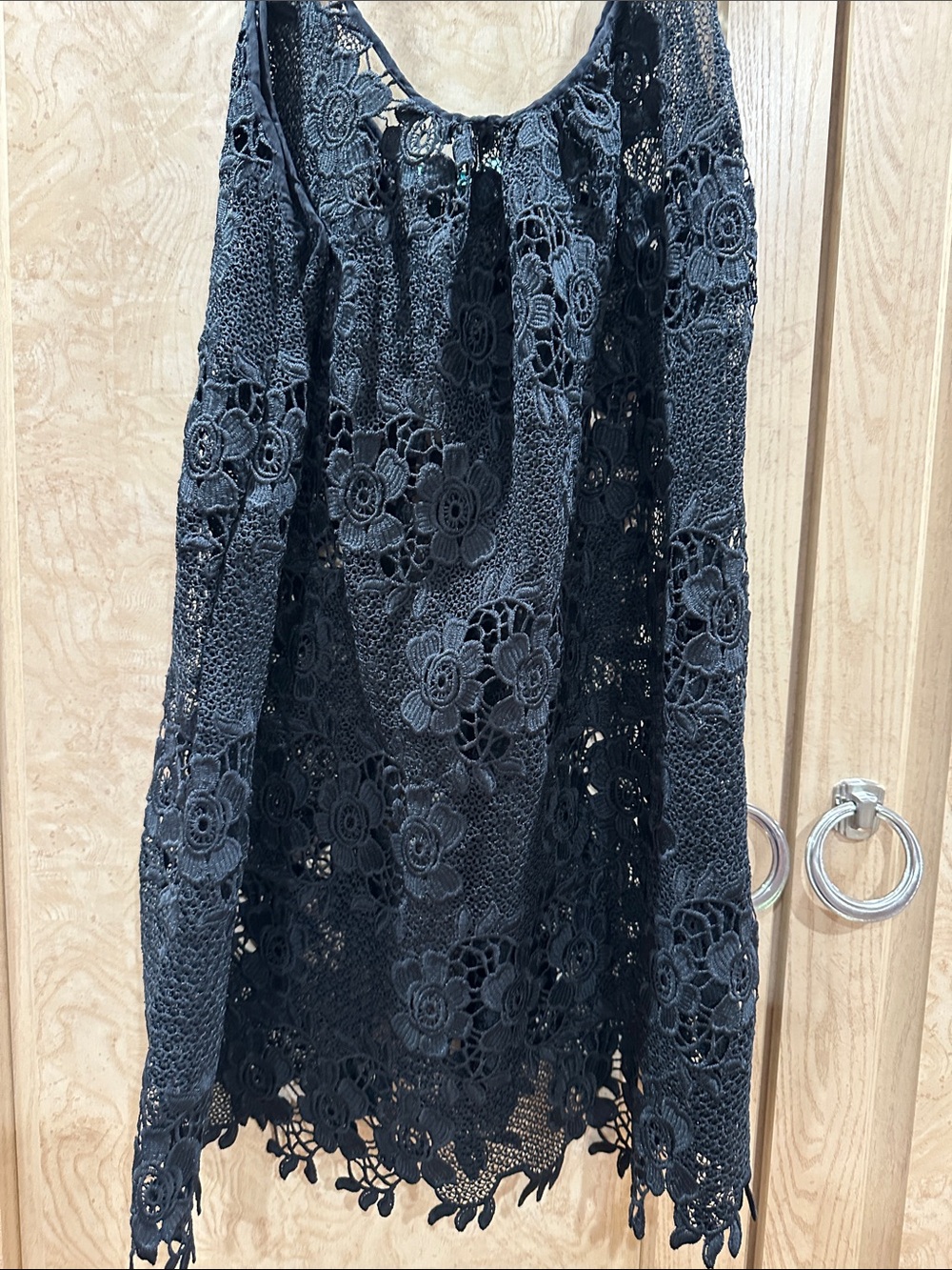 Black Lace Crochet Midi Skirt - Women Coverup
